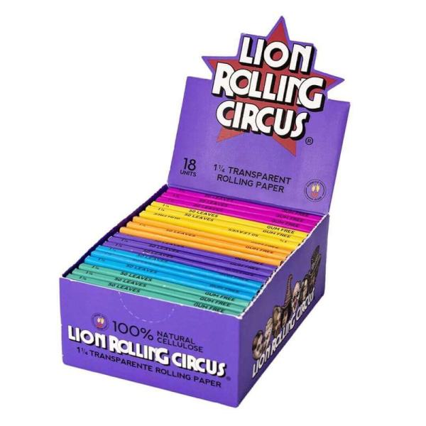 LION ROLLING CIRCUS PAPEL TRANSPARENTE 1 1/4 (18UD/DISPLAY-50PAPEL/LIBRILLO)