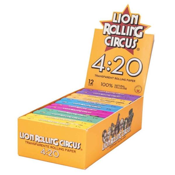 LION ROLLING CIRCUS PAPEL TRANSPARENTE 1 1/4 420 FLUOR (12UD/DISPLAY-420PAPEL/LIBRILLO)