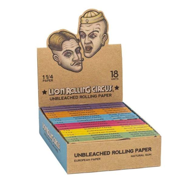 LION ROLLING CIRCUS PAPEL UNBLEACHED BROWN 1 1/4 (18UD/DISPLAY-50PAPEL/LIBRILLO)