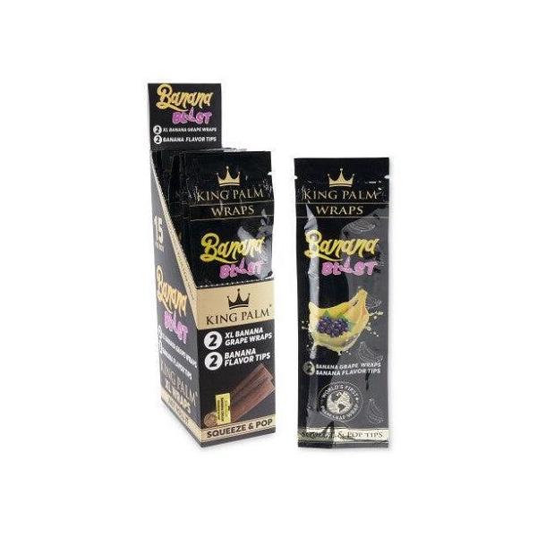 DISPLAY KING PALM WRAPS+FLAVOR TIPS SABOR BANANA BLAST (15UD/DISPLAY-2UD/SOBRE)