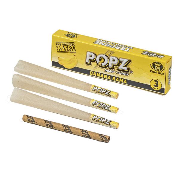 DISPLAY POPZ HEMP CONES BANANA RAMA (12CAJAS/DISPLAY-3UD/CAJA)