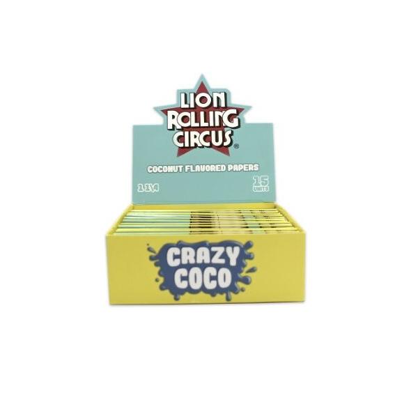 LION ROLLING CIRCUS PAPEL SABOR CRAZY COCO 1 1/4 (15UD/DISPLAY-33PAPELES/LIBRILLO)