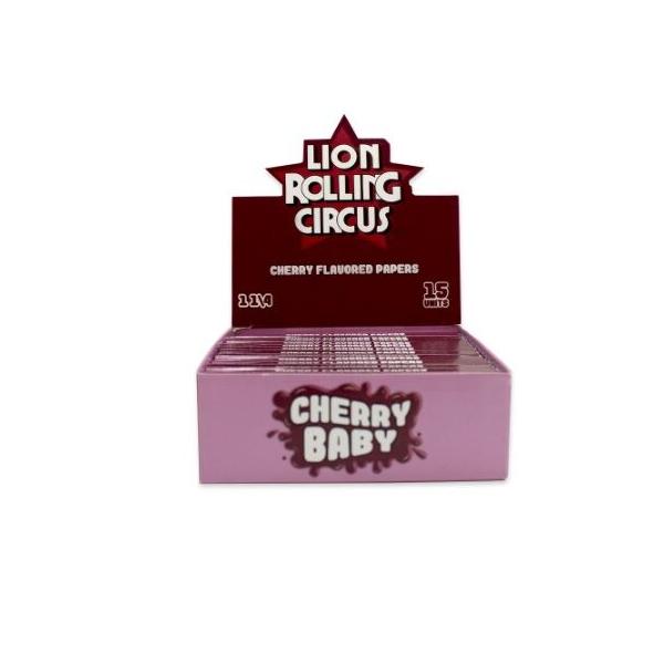 LION ROLLING CIRCUS PAPEL SABOR CHERRY BABY 1 1/4 (15UD/DISPLAY-33PAPELES/LIBRILLO)